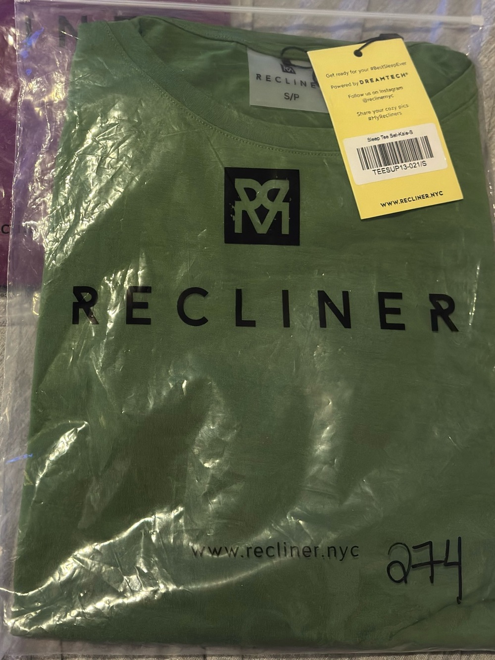 Recliner Sleep Tee Set in Kale PJ Pajamas
